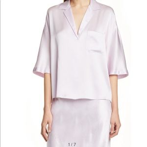 Vince short sleeve silk pajama shirt